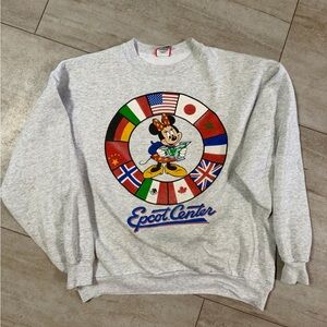 Disney Epcot Center Gray Sweatshirt with Minnie Mouse